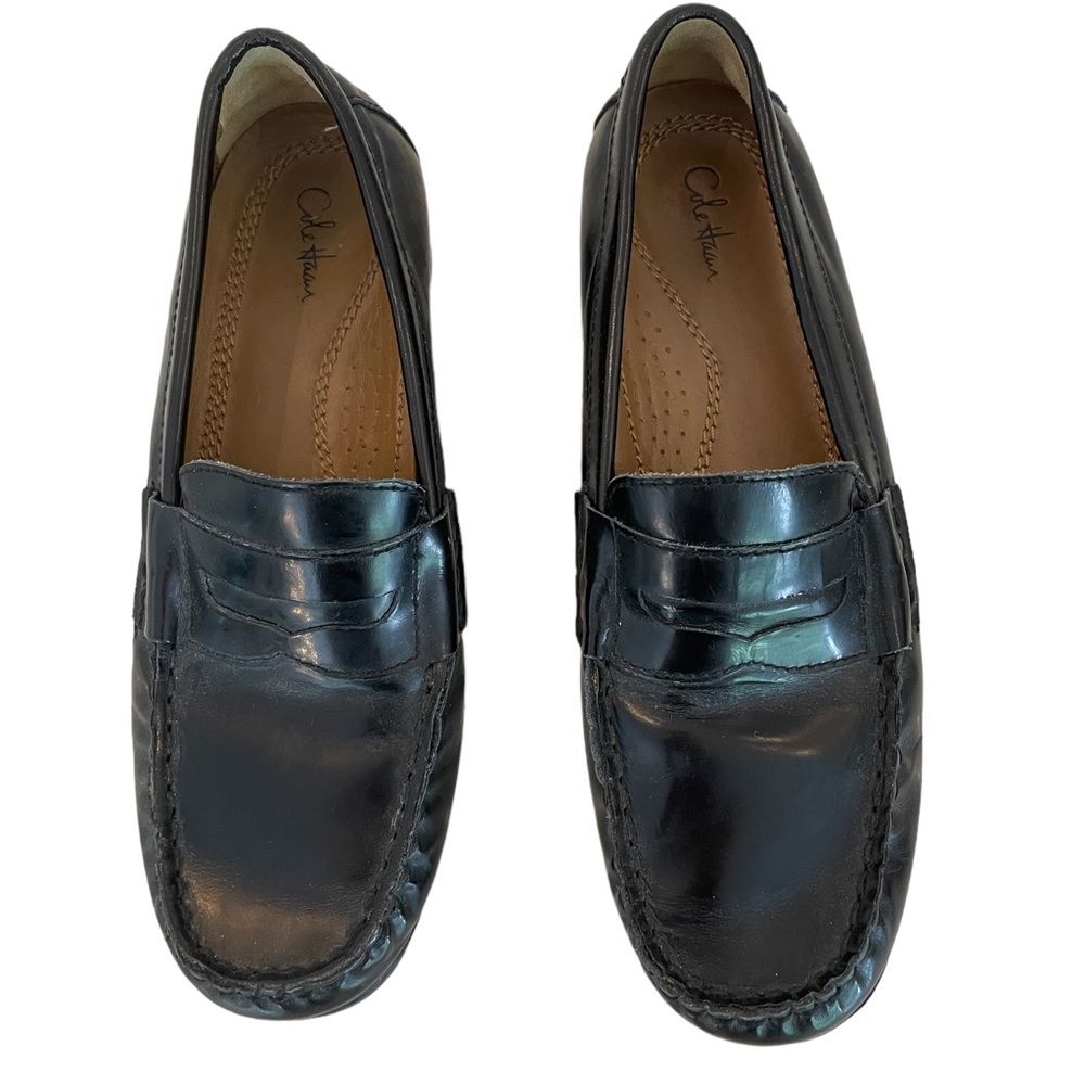 Cole Haan boys Air Pinch Penny Black Leather black penny loafer size 4